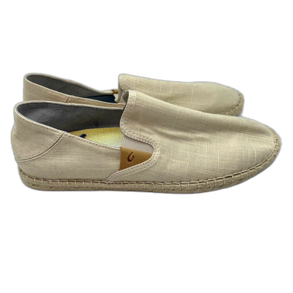 OluKai Kaula Pa'a Kapa Espadrille Loafer - Natural 40/10 - Picture 3 of 10